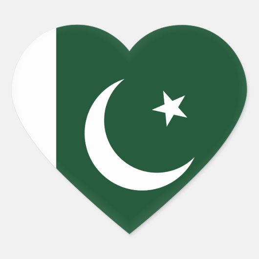Sticker Cœur Drapeau pakistanais (Devant)