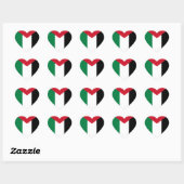 Sticker Cœur Drapeau palestinien (Feuille)