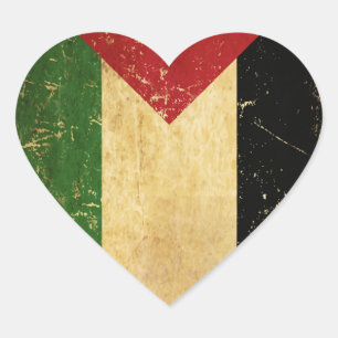 Sticker Cœur Drapeau palestinien Vintage