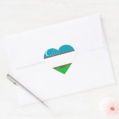 Sticker Cœur Drapeau Patriotique d'Ouzbékistan (Enveloppe)