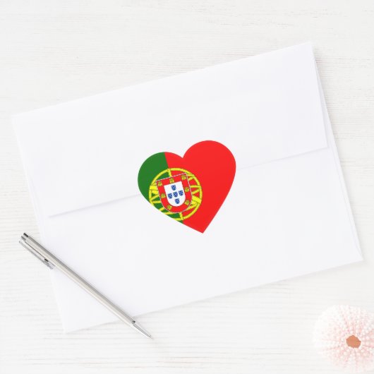 Sticker Cœur Drapeau portugais (Enveloppe)