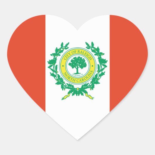 Sticker Cœur Drapeau Raleigh, Caroline du Nord (Devant)
