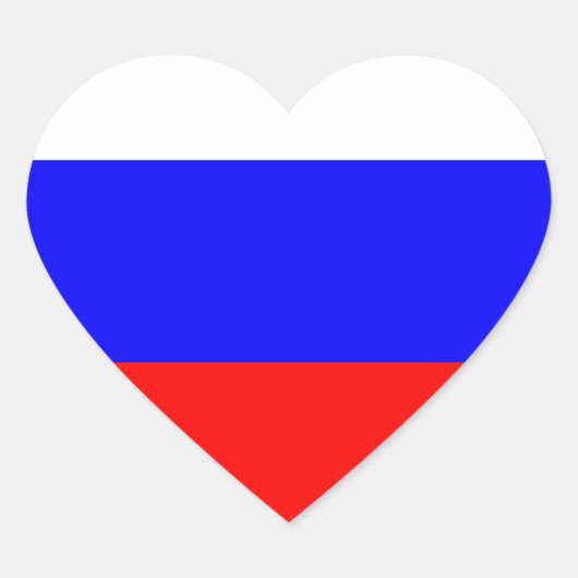 STICKER CŒUR DRAPEAU RUSSE (Devant)