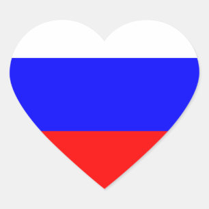 STICKER CŒUR DRAPEAU RUSSE