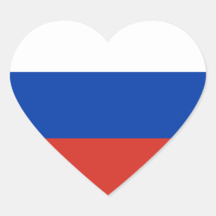 Sticker Cœur Drapeau Russie/Russie