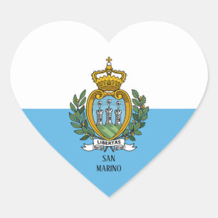 Sticker Cœur Drapeau Saint-Marin Splendide patriotique