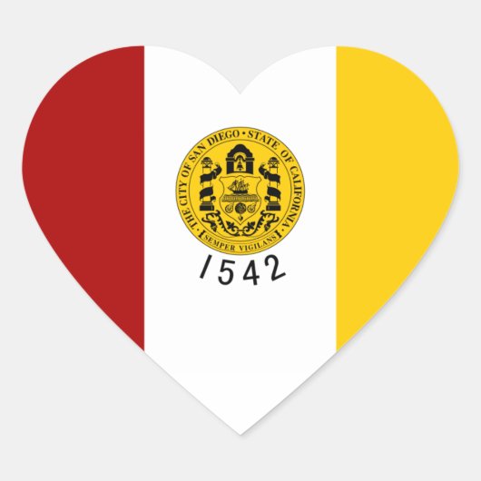 Sticker Cœur Drapeau San Diego (Devant)