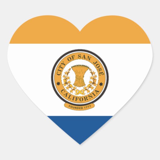 Sticker Cœur Drapeau San Jose (Devant)