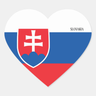 Sticker Cœur Drapeau Slovaquie Splendide patriotique