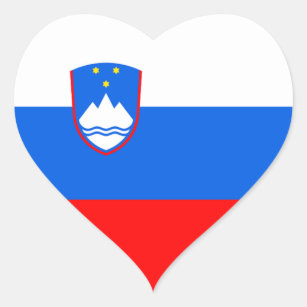 Sticker Cœur Drapeau Slovénie