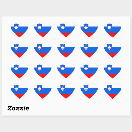 Sticker Cœur Drapeau Slovénie (Feuille)