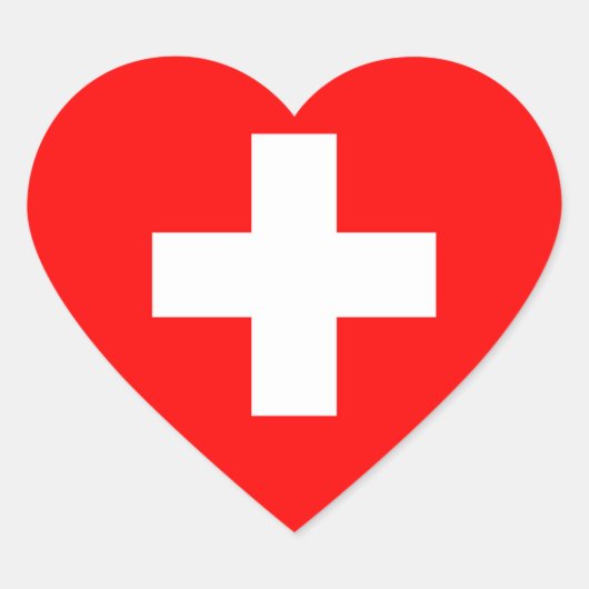 Sticker Cœur Drapeau Suisse (Devant)