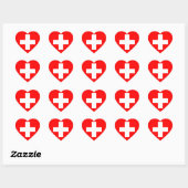 Sticker Cœur drapeau suisse (Feuille)