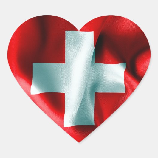 Sticker Cœur Drapeau Suisse (Devant)