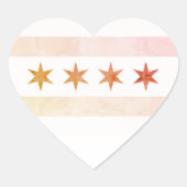 Sticker Cœur Drapeau Sunrise de Chicago (Devant)