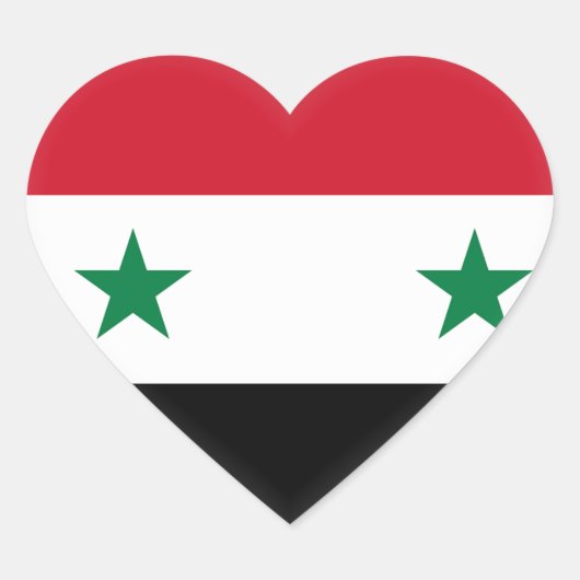 Sticker Cœur Drapeau syrien (Devant)