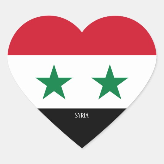 Sticker Cœur Drapeau syrien Splendide patriotique (Devant)