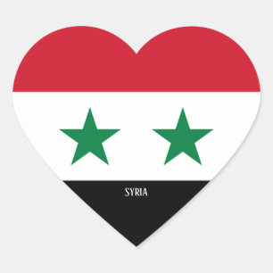Sticker Cœur Drapeau syrien Splendide patriotique