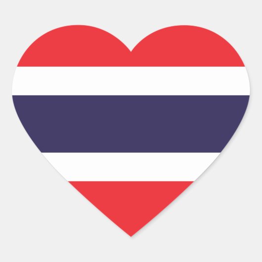 Sticker Cœur Drapeau Thaïlande/Thaïlande (Devant)