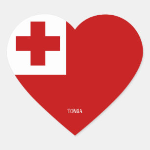 Sticker Cœur Drapeau Tonga Splendide patriotique