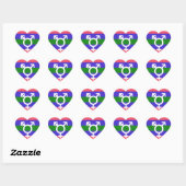 STICKER CŒUR DRAPEAU TRIGENDER ET SYMBOLE (Feuille)