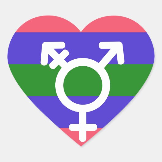 STICKER CŒUR DRAPEAU TRIGENDER ET SYMBOLE (Devant)