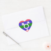 STICKER CŒUR DRAPEAU TRIGENDER ET SYMBOLE (Enveloppe)