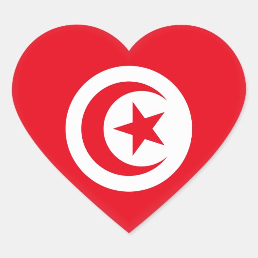 Sticker Cœur Drapeau tunisien (Devant)