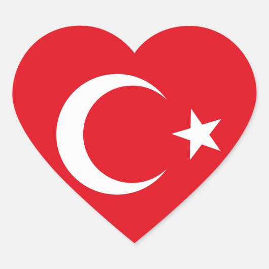 Sticker Coeur Drapeau Turquie (Devant)