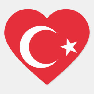 Sticker Coeur Drapeau Turquie