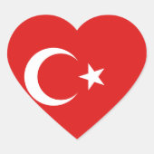 Sticker Coeur Drapeau Turquie (Devant)