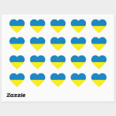 Sticker Cœur Drapeau Ukraine (Feuille)