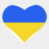 Sticker Cœur drapeau UKRAINE  (Devant)