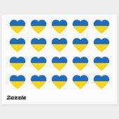 Sticker Cœur Drapeau Ukraine/Ukraine (Feuille)