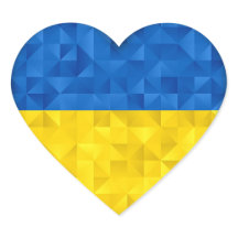 Drapeau ukrainien. Aimez l'Ukraine. Soutien. Cœur.