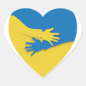 Sticker Cœur Drapeau ukrainien bleu et jaune (Devant)