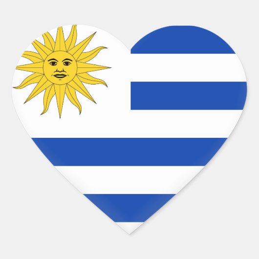 Sticker Cœur Drapeau uruguayen (Devant)