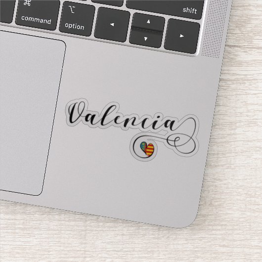 Sticker Coeur Drapeau Valencien, Valence, Espagne (Détail)