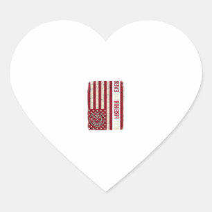 Sticker Cœur Drapeau vertical vintage papa pompier