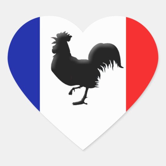 Sticker Cœur Drapeaux France love coq (Devant)
