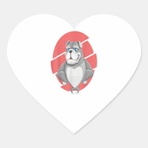 Sticker Cœur Drawing de Bulldog