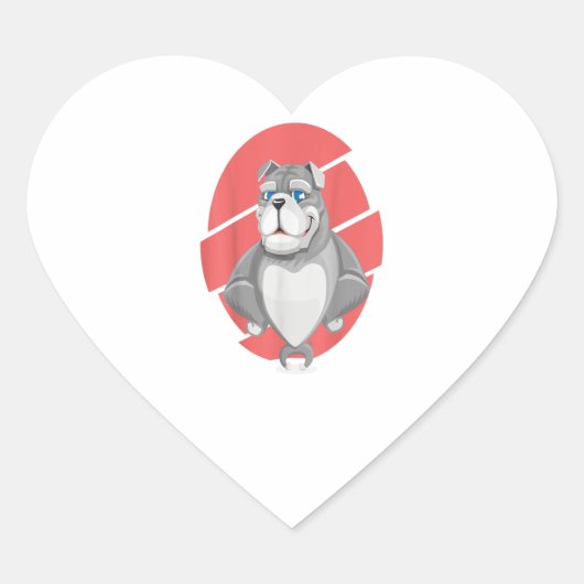 Sticker Cœur Drawing de Bulldog (Devant)