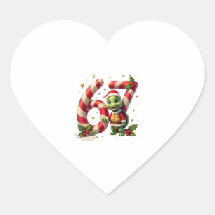 Sticker Cœur Drôle 67 Meme Tortue Noël PJm Hommes Femmes Famill