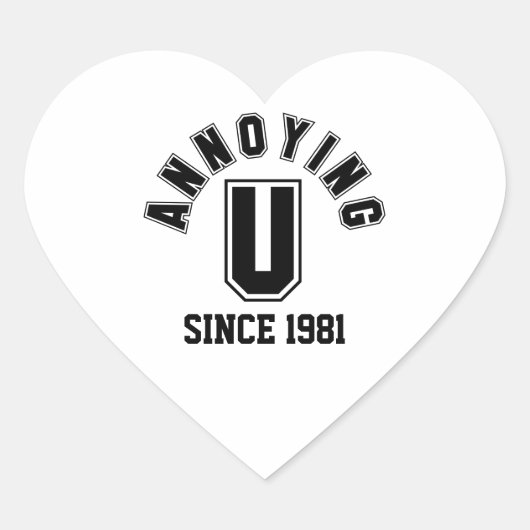 Sticker Cœur Drôle Anniversaire Vous Stickers, Noir (Devant)