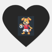 Sticker Cœur Drôle Dabbing Chien Russie Soccer Jersey Russe Foo (Devant)