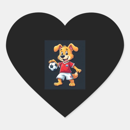Sticker Cœur Drôle Dabbing Chien Russie Soccer Jersey Russe Foo (Devant)