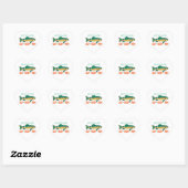 Sticker Cœur Drôle de pêche de dire (Feuille)