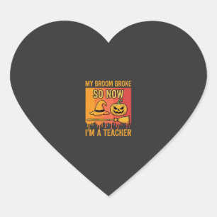Sticker Cœur Drôle Halloween Professeur Mon Balai Cassa Design