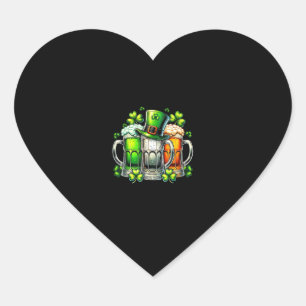 Sticker Cœur Drôle Irlande irlandaise St Patrick's Day Boire Pa