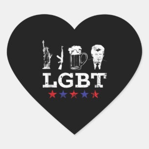 Sticker Cœur Drôle LGBT Liberty Bière Trump Drôle LGBT